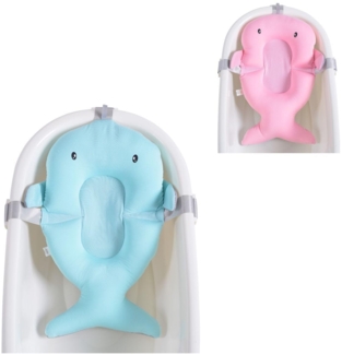 Cangaroo Babybadenetz Bailey Badekissen, Badeauflage, Kunststoff Clips ab Geburt blau