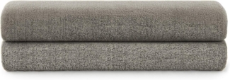 Blumtal Premium Frottier Handtücher Set mit Aufhängschlaufen - Baumwolle Oeko-TEX Zertifiziert, weich, saugstark - 2X Badetuch (70x140 cm), Grau