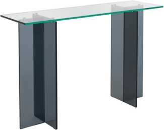 Vente-unique - Wandkonsole - Sicherheitsglas - Transparent & Anthrazit - BYLENA