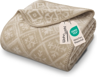 WOHNWOHL Kuscheldecke 150x200 cm • weiche Tagesdecke • Sofadecke • Wohndecke • Winterdecke • Ökotex Zertifizierte Baumwolldecke • versch. Farben