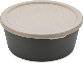 Koziol Schale Connect Bowl Mit Deckel, Schüssel, Kunststoff-Holz-Mix, Nature Ash Grey, 400 ml, 7202701