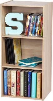 Iris Ohyama, Aufbewahrungseinheit, Bücherregal, 3 feste Regale, massiv, Design, multifunktional, Büro, Eingang, Schlafzimmer, Wohnzimmer – Basic Storage Shelf CX-3 – hellbraun