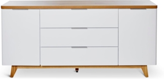 Jahnke Sideboard, Engineered Wood, Kerneiche/Weiss, One Size