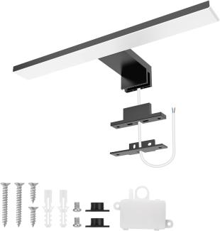 Aourow LED Spiegelleuchte Bad 5W,300mm 500lm Spiegellampe Badezimmer,Neutralweiß 4000K IP44 Wasserdicht Badlampe Spiegel 230V Spiegelschrank Beleuchtung KLASSE II(Schwarz)