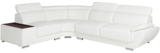 Vente-unique - Ecksofa Leder - Ecke Links - Weiß - NAHIA