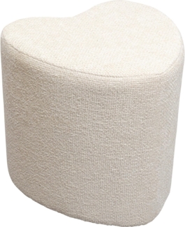 KARE Design Hocker Lovely, Creme, Sitzhocker, Ablage, Herzform, Wohnzimmer, Flur, 36 x 34 x 35 cm (H/B/T)