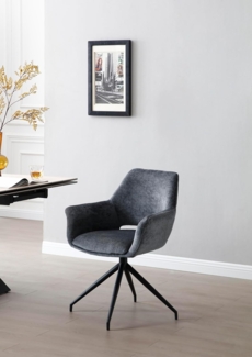 BISLEY Easy Meet G, Drehbarer Besucherstuhl, Schwarz pulverbeschichtetes Sterngestel, Mit Kunststoffgleitern, Farbe: 749 Slate