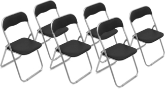 Dmora Set aus sechs Klappstühlen, Farbe schwarz, Maße 43 x 47 x 78 cm