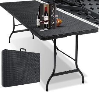 KESSER Tabletttisch, Buffettisch Tisch klappbar Kunststoff 180x75 cm Rattan Optik