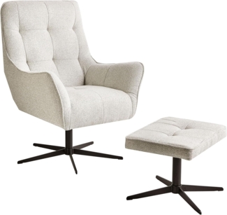 Drehsessel MOLLE II mit Fußstütze Hellbeige
