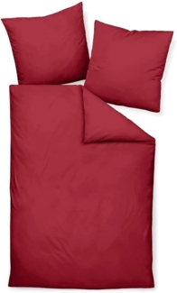 Traumschlaf Uni Mako-Satin Bettwäsche|155x220 cm + 40x80 cm| bordeauxTraumschlaf Uni Mako-Satin Bettwäsche