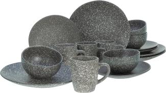 CreaTable 23770 Kombiservice Granit für 4 Personen, Steinzeug (1 Set, 16-teilig)
