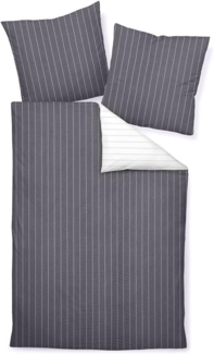 Traumschlaf Mako-Soft-Seersucker Wendebettwäsche Tango titan|240x220 cm + 2x 80x80 cm