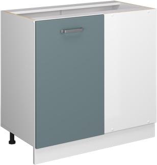 Vicco Eckschrank R-Line, Blau-Grau/Weiß, 86 cm ohne Arbeitsplatte