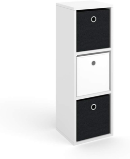 VICCO Raumteiler HYLDA inkl. Faltboxen Weiß Standregal Regal Bücherregal Büroregal (3 Fächer)