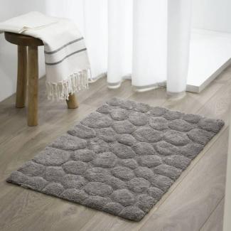 Sealskin Badematte Pebbles Baumwolle 60x90 cm Grau (Farbe: Grau)