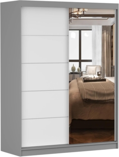 imoebel24 Schwebetürenschrank VISTA 05 150 cm - Grau / Weiss