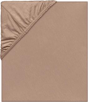 LÄSSIG Kinder Spannbettlaken für Kinderbett aus Single Jersey mit Tencel™ Lyocell mit Gummizug/Fitted Sheet Brown