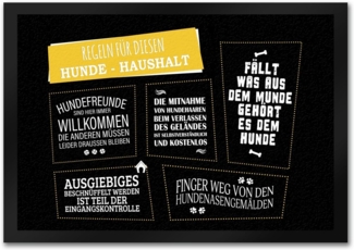 speecheese Fußmatte Regeln Hunde Haushalt Fußmatte mit Motiv Fußabtreter