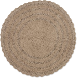 DII Crochet Collection Wende-Badematte, rund, 69,8 cm Durchmesser, Stein.