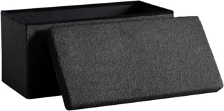 Zedelmaier Sitzbank Sitzwürfel mit Stauraum Samt Fußbank Truhen Aufbewahrungsbox faltbar belastbar bis 300 kg, Deckel abnehmbar, 76 x 38 x 38 cm