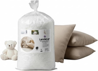 Landster Kissenfüllung Watte Füllwatte Bastelwatte Kissenfüllung Füllmaterial hochflauschig, Füllwatte für Kuscheltiere, Füllmaterial, Waschbar bis 95 Grad