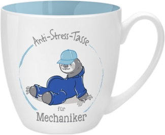 GRUSS & CO Anti-Stress-Tasse Motiv "Mechaniker" | Tasse mit Spruch, 45 cl, New Bone China | Geschenk lustig | 45497