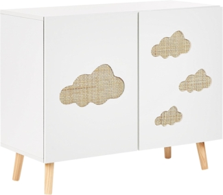 Sideboard mit 2 Türen Weiß helles Holz CLOUDY