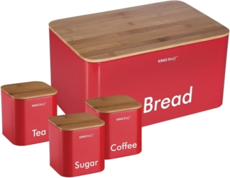 Kinghoff Kinghoff Brotkasten aus Stahl + 3 Behälter 8869