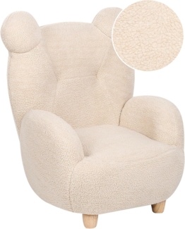 Kindersessel Teddy-Optik beige Tierform Bär MELBU