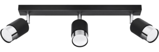 SOLLUX SL. 1066 Deckenleuchte NERO 3 schwarz/chrome Stahl 40W L: 45cm B: 5cm H: 18cm dimmbar