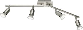 LED Deckenstrahler NIMES 4 flammig Metall Silber 60cm breit