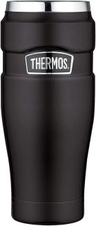 THERMOS 4002. 232. 047 Coffee-to-Go Thermobecher Stainless King, Edelstahl Mat Black 0,47 l, 7 Stunden heiß, 18 Stunden kalt, BPA-Free