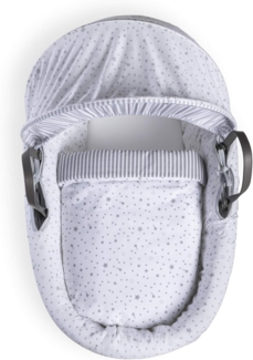 Clair de Lune Stars & Stripes Bettwäsche-Set für Babykörbchen (Korb nicht im Lieferumfang enthalten), Grau