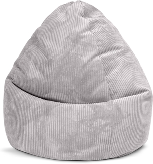Sitting Point by Magma BeanBag Shara XXL Sitzsack aus Flauschcord - 80x130 cm, Hülle waschbar, grau, Oeko-TEX®-Zertifiziert