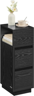 Vasagle 2er Set Nachttisch mit 2 Schubladen, Holz, 65 x 25 x 30 cm, Ebenholzschwarz