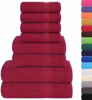 vidaXL 8-tlg. Handtuch-Set Bordeauxrot 360 g/m² 100% Baumwolle 137064