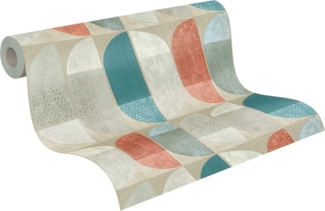 A.S. Création Vliestapete Geo Nordic, leicht strukturiert, Strukturmuster, gemustert, mehrfarbig, Moderne Tapete Geometrisch Tapeten Wohnzimmer Schlafzimmer Küche Optik
