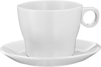 WMF Barista Café au Lait Tasse, mit Untertassenn, 230 ml, Porzellan, spülmaschinengeeignet