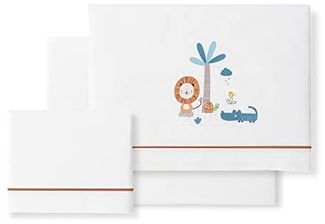 Bettwäsche für Kinderwagen, Löwe, Palme, Weiß und Orange