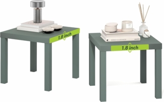 Furinno Classic Beistelltisch 2er-Set, quadratischer Beistelltisch, Nachttisch mit 1.8" Dicker Tischplatte, Nachtkommode, Bettseitentisch, für Wohnzimmer, Schlafzimmer, Salbeigrün