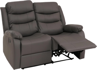 2er Kinosessel HWC-O62, Relaxsessel Fernsehsessel mit Armlehne, Liegefunktion Kunstleder ~ grau