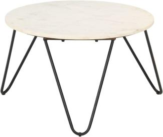 vidaXL Couchtisch Weiß 65 x 65 x 42 cm Echtstein in Marmoroptik
