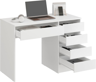 KOMTO Schreibtisch KOMTO Schreibtisch mit 5 Schubladen – Arbeitstisch PLIO 110 x 53 x 78,5 cm