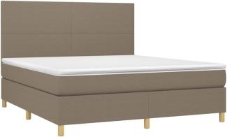 vidaXL Boxspringbett mit Matratze & LED Taupe 160x200 cm Stoff 3135289