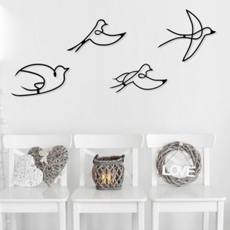 dekoratives Wandaccessoire aus Metall, 'Hope', Schwarz