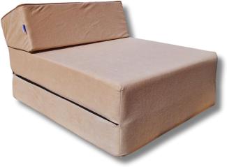 Natalia Spzoo – 3-teilige klappbare Schaumsessel (160 x 60 x 12 cm) – mit Schaumstoffkern & abnehmbarem Bezug, Beige