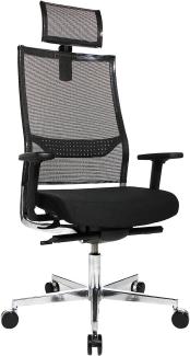 Topstar BG19TWW500X Bürostuhl New Alu Art inklusive Netz-Kopfstütze, Bezug schwarz