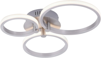 LED Deckenlampe, stahlfarben, Ring Design, L 39 cm