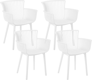 Gartenstuhl 4er Set PESARO Weiß